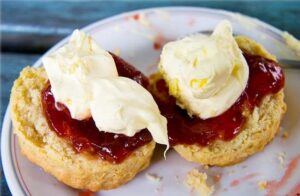 Jam & Cream on Scone. Traditionally on a Split