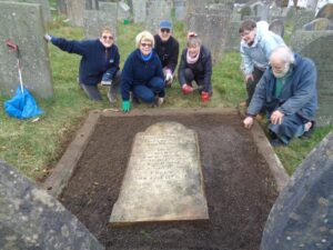 9. 2020 Zach's grave at Lanchard gets a tidy up by members of Liskeard OCS.
