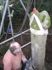 Fig 6 Lawrence Kelland repairing Fursnewth Cross