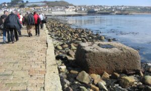 Fig. 10 Base of cross beside causeway to St Michael's Mount