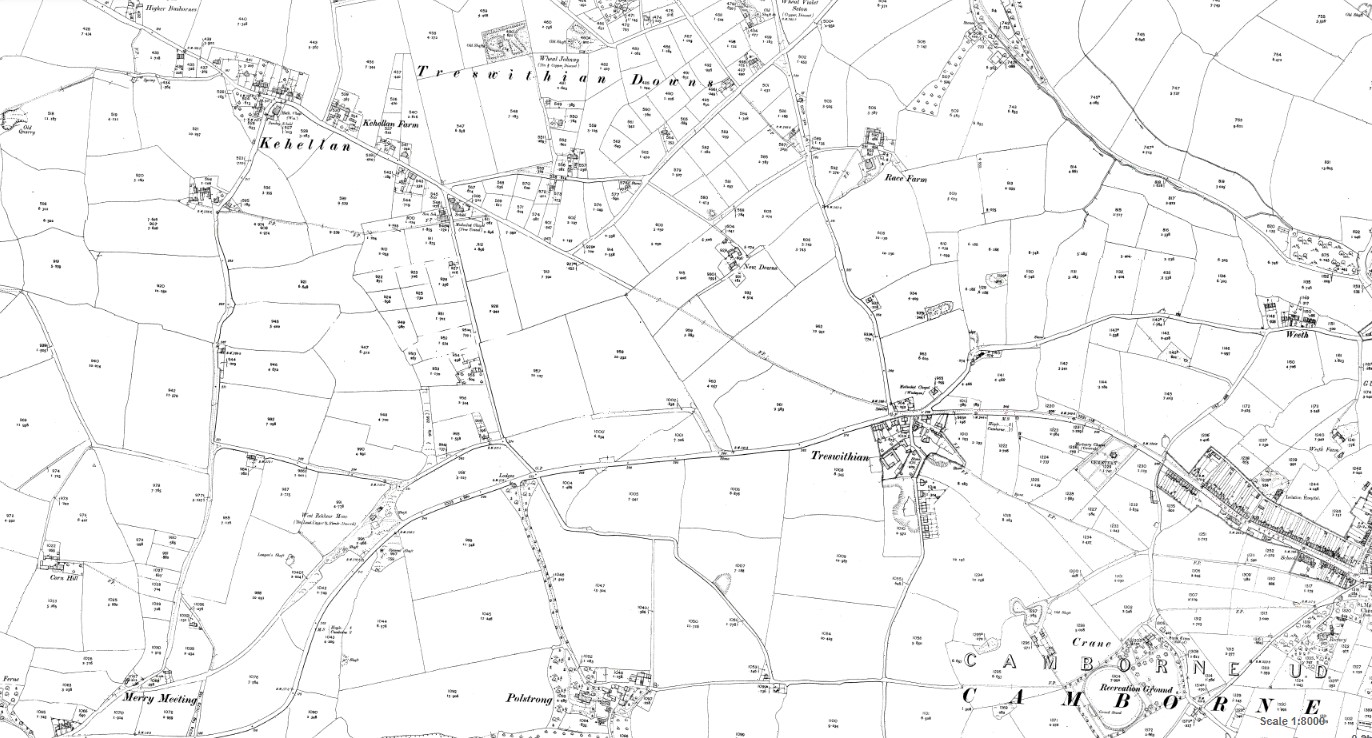 Kehelland - Map of Village & Area c1908