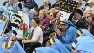 Old Cornwall Group watch the Bardic Ceremony - Ivor Corkell moves in for close shot