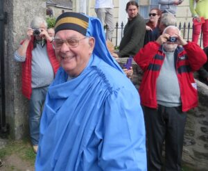 Old Cornwall's Paul Phillips now fully dressed and barded