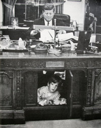 The desk in the Oval Office for work and play in 1963.    