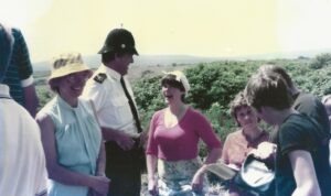 Linda in the hat, Ted in uniform, at Knill’s Monument celebration in 1981 Linda in the hat, Ted in uniform, at Knill’s Monument celebration in 1981