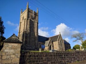 Phillack Church with walls built of copper waste called scoria